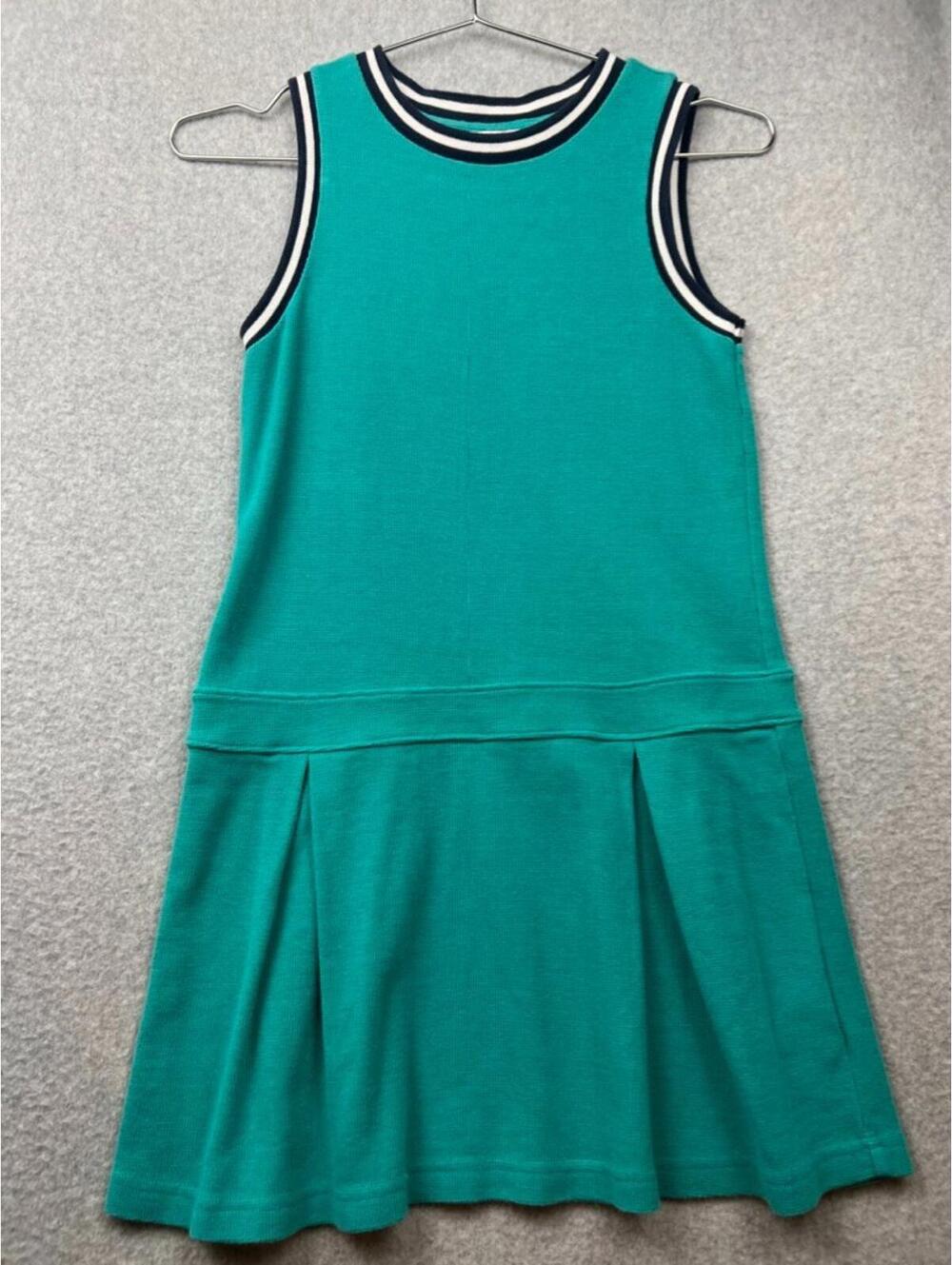 Brooks Brothers Pleated Sleeveless Tennis Dress Green Girls Size L Preppy Green